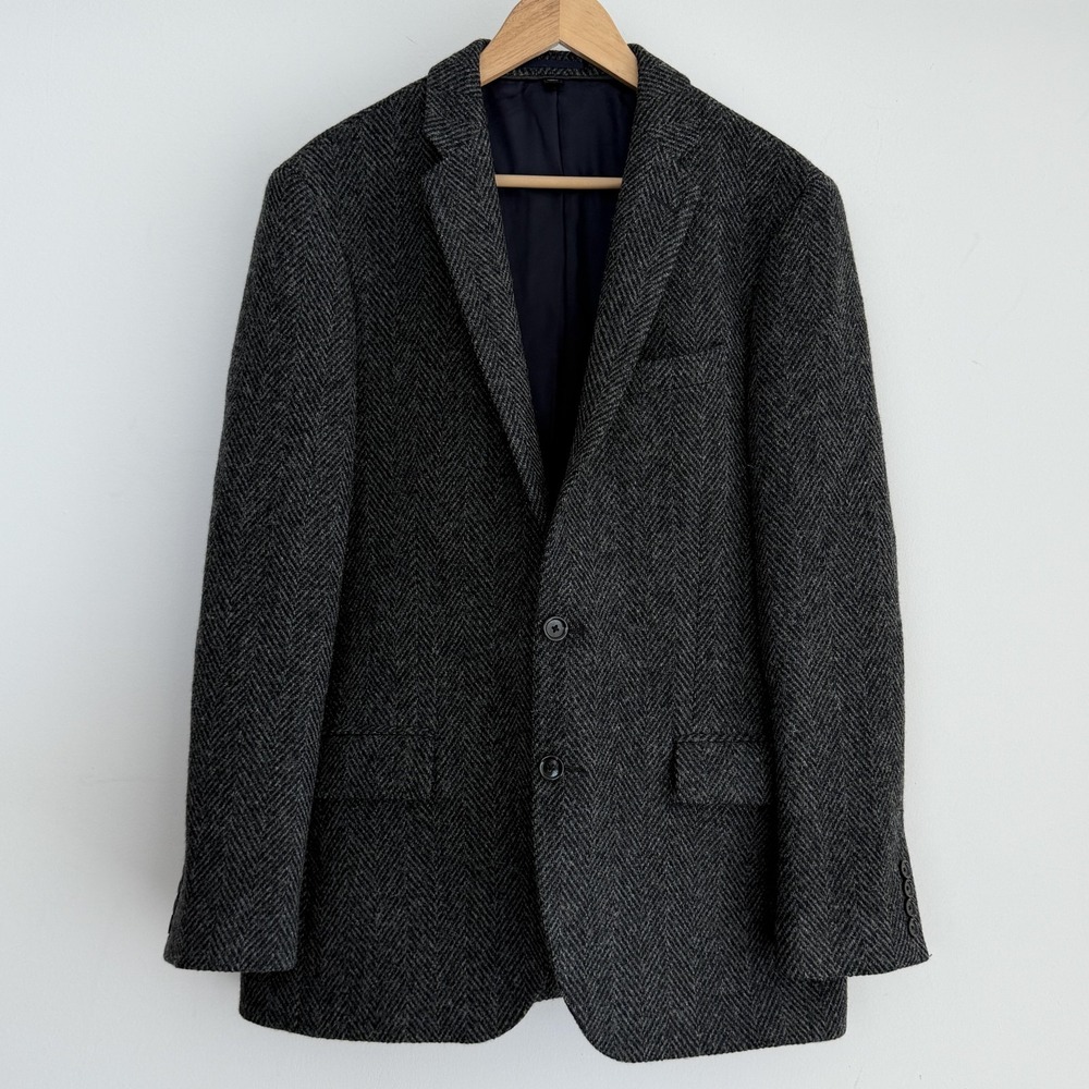 J.Crew Ludlow Blazer 40R Gray Wool Herringbone British Moon Sport Coat Jacket